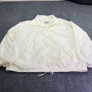 Vintage 90s Westside‎ Connection Coaches Jacket Unisex Cream Snap Front L